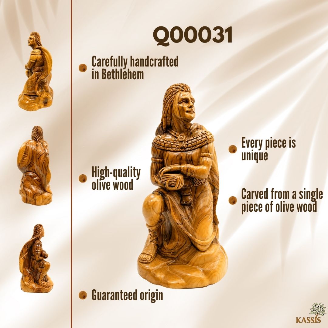 Nephi, Son of Lehi – Handcrafted Olive Wood Sculpture from Bethlehem