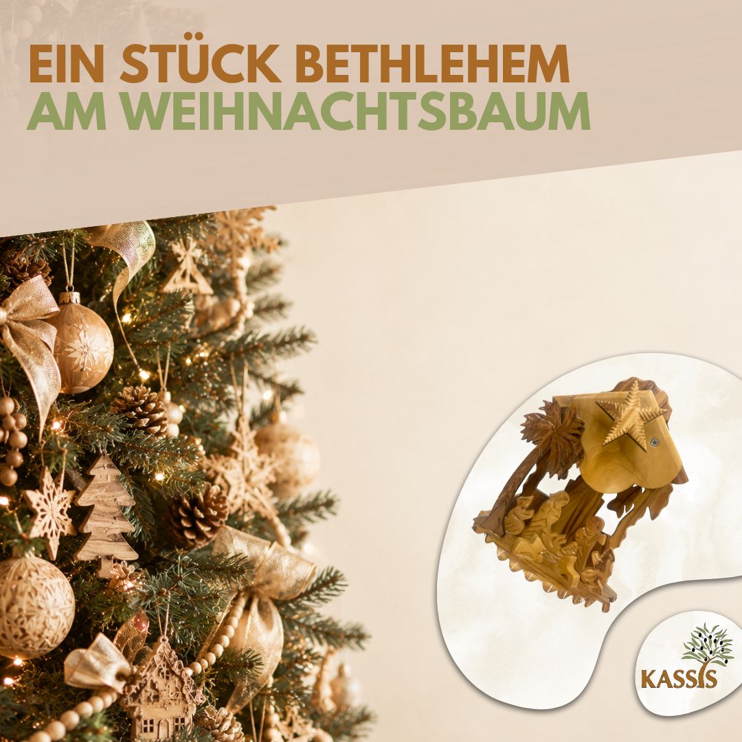 Olive Wood Nativity Scene Puzzle, 6.5 cm (without bark) | Christmas Decor & Gift for Advent and Christmas
