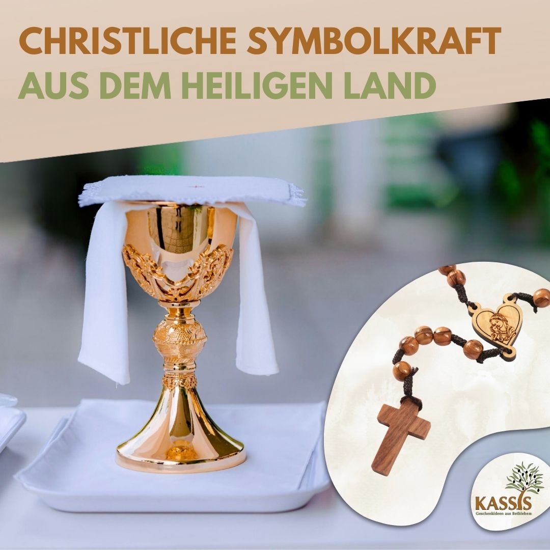 Olive Wood Rosary with Heart and Mary (42 cm) | Prayer Beads as a Gift for Baptism, First Communion, and Confirmation