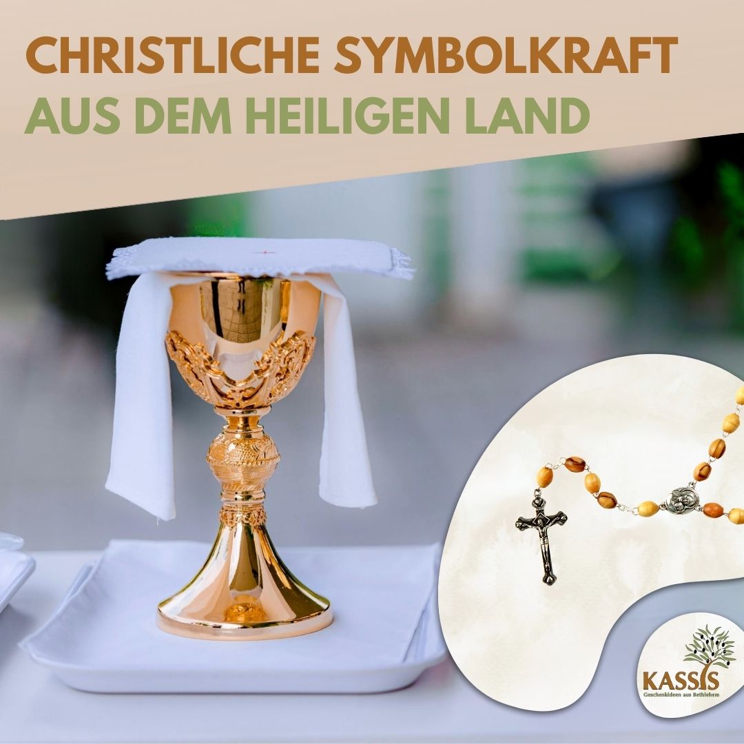 Rosary with oval olive wood beads and metal and earth elements | Prayer beads with a cross, perfect as a gift for baptism, First Communion, and Confirmation