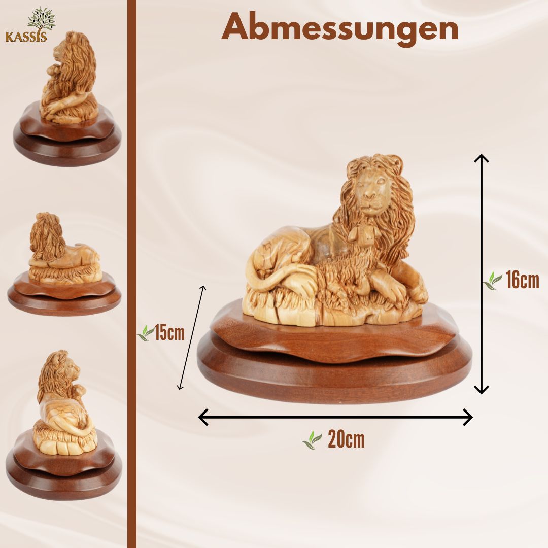 Lion and Lamb – Symbol of Peace Made of Olive Wood (20 cm)