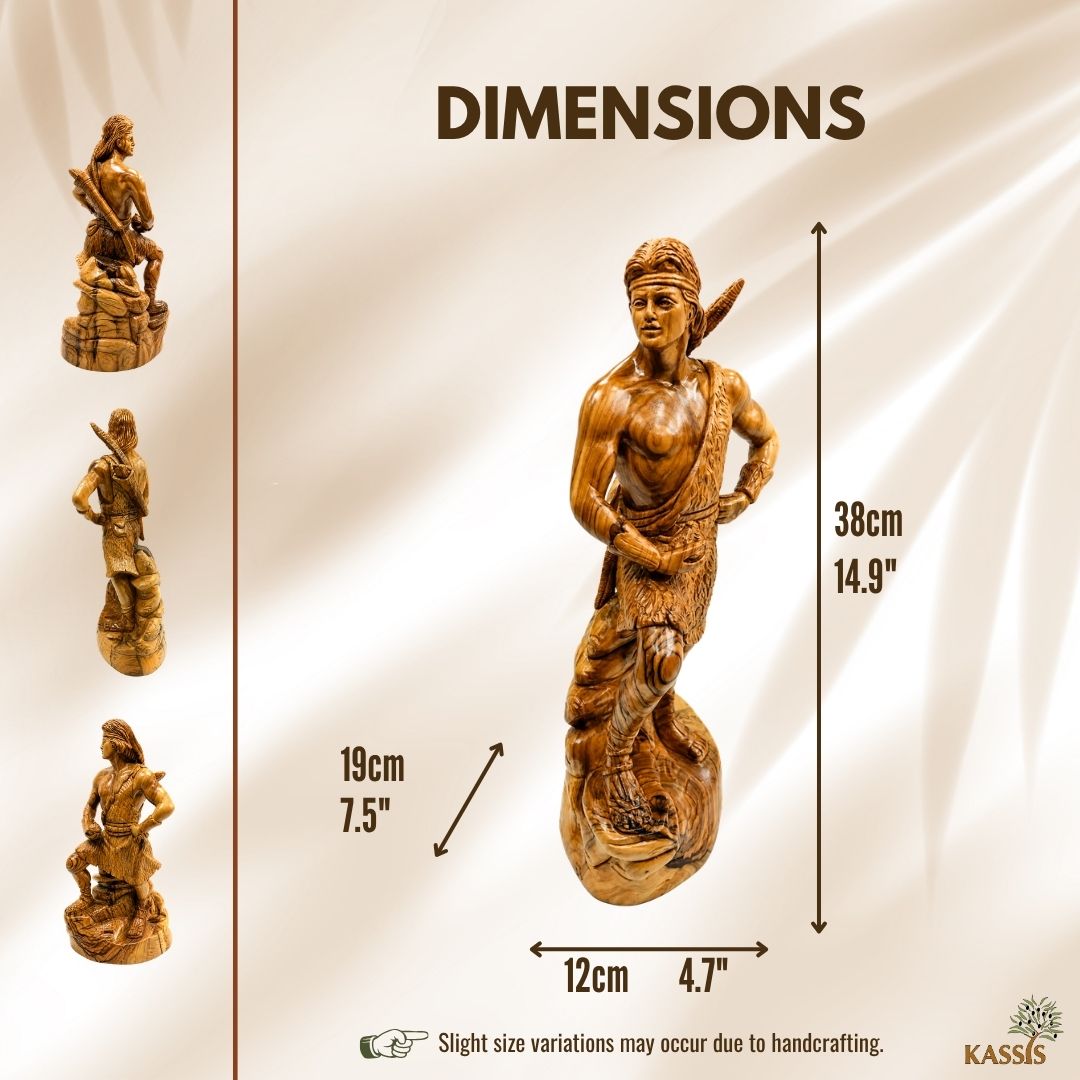 Captain Moroni Warrior - Handcrafted Olive Wood Sculpture from Bethlehem