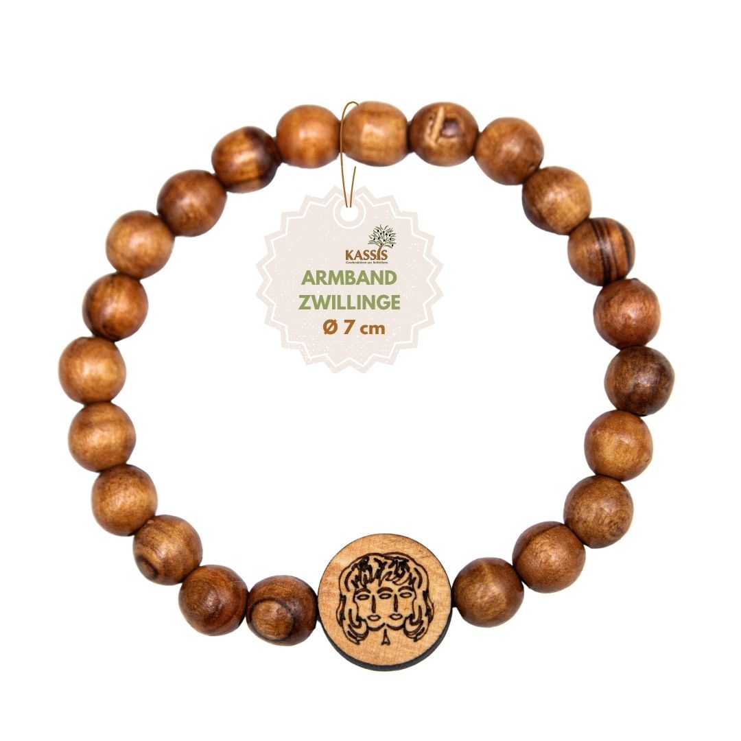 Olive Wood Bracelet with Zodiac Sign Charm | Personalized Beaded Bracelet for Women & Men, Birthday Gift