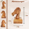 Handgeschnitzter Pferdekopf aus Olivenholz (klein) – Exklusive Holzskulptur aus Bethlehem (16 cm)