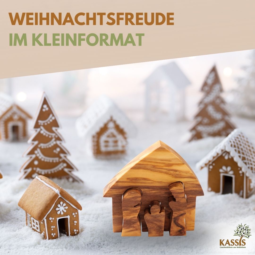 Olive Wood Nativity Scene Puzzle, 6.5 cm (without bark) | Christmas Decor & Gift for Advent and Christmas