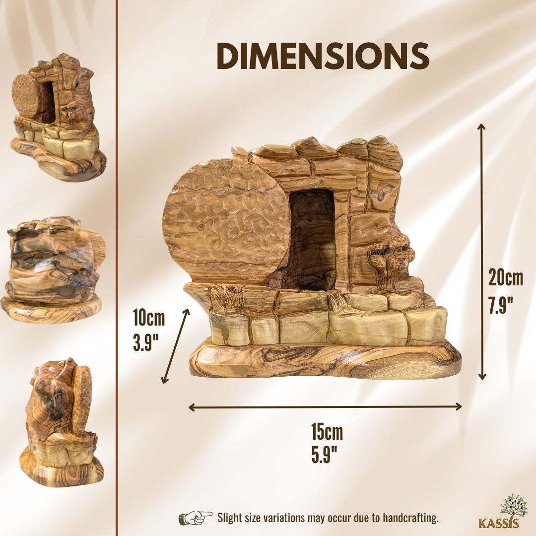 The Empty Tomb – Resurrection of Jesus Christ – Handcrafted Olive Wood Sculpture from Bethlehem