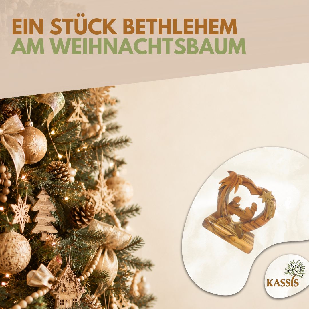 Olive Wood Nativity Scene Puzzle, 6.5 cm (without bark) | Christmas Decor & Gift for Advent and Christmas