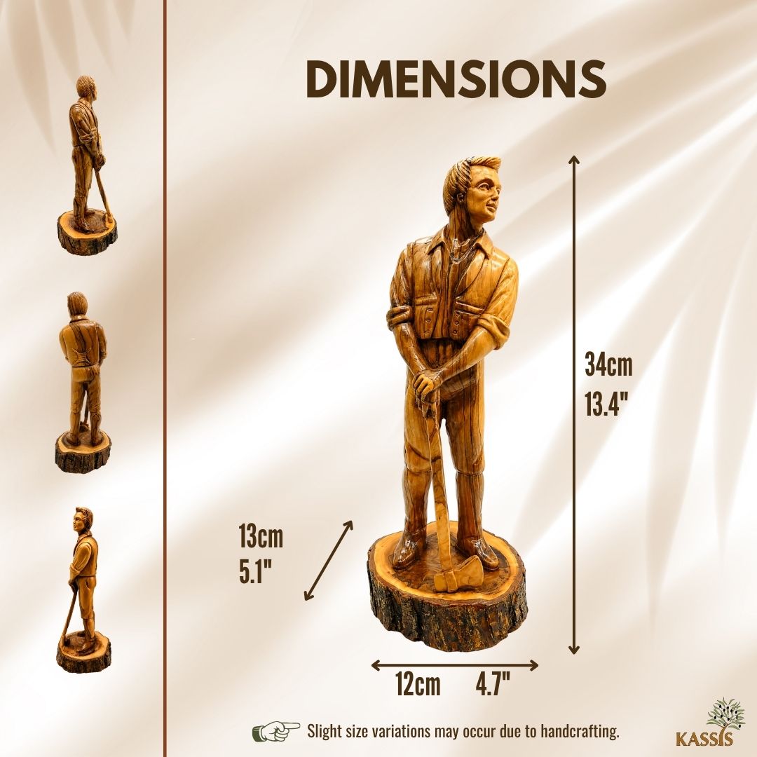 Joseph Smith - Handcrafted Olive Wood Sculpture from Bethlehem