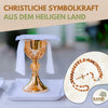 Rosenkranz mit dekorierten Perlen aus Olivenholz