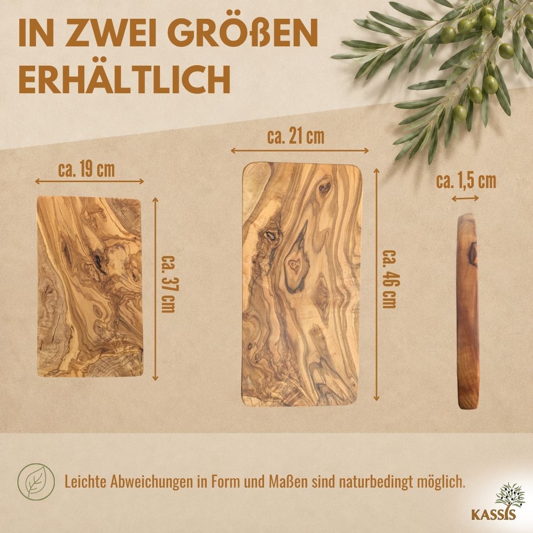 Massives Frühstücks- & Servierbrett aus Olivenholz