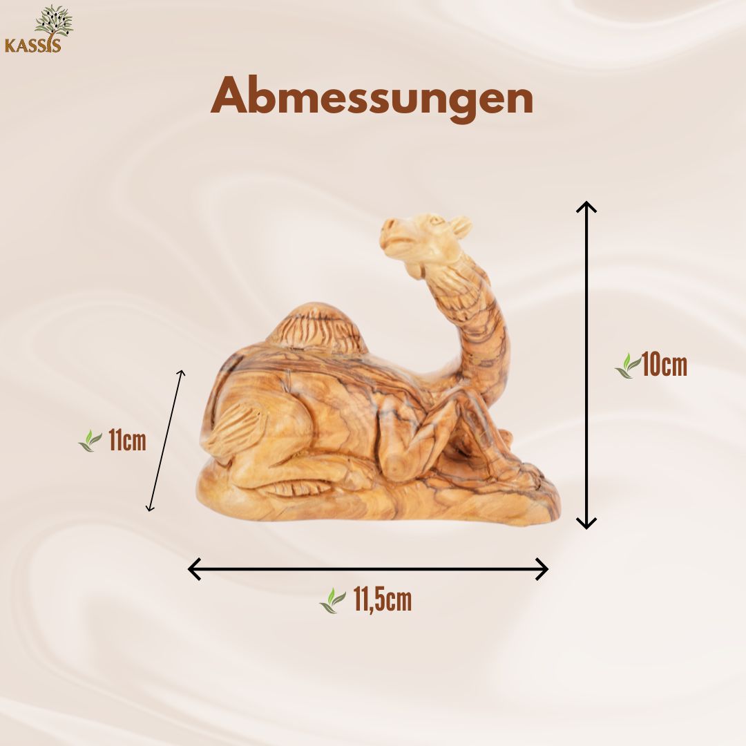 Hand-Carved Olive Wood Dromedary – Artistic Nativity Figure from Bethlehem (11.5 cm)