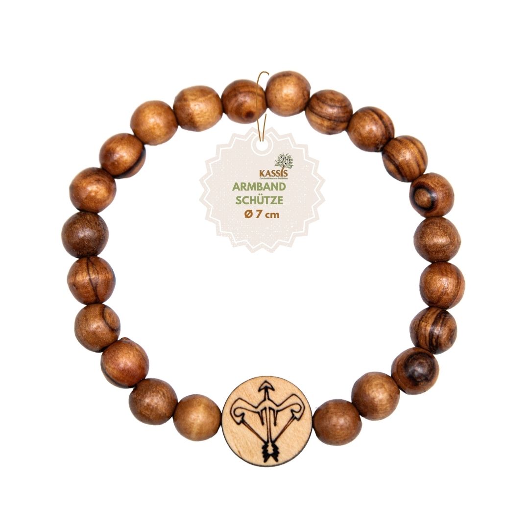 Olive Wood Bracelet with Zodiac Sign Charm | Personalized Beaded Bracelet for Women & Men, Birthday Gift