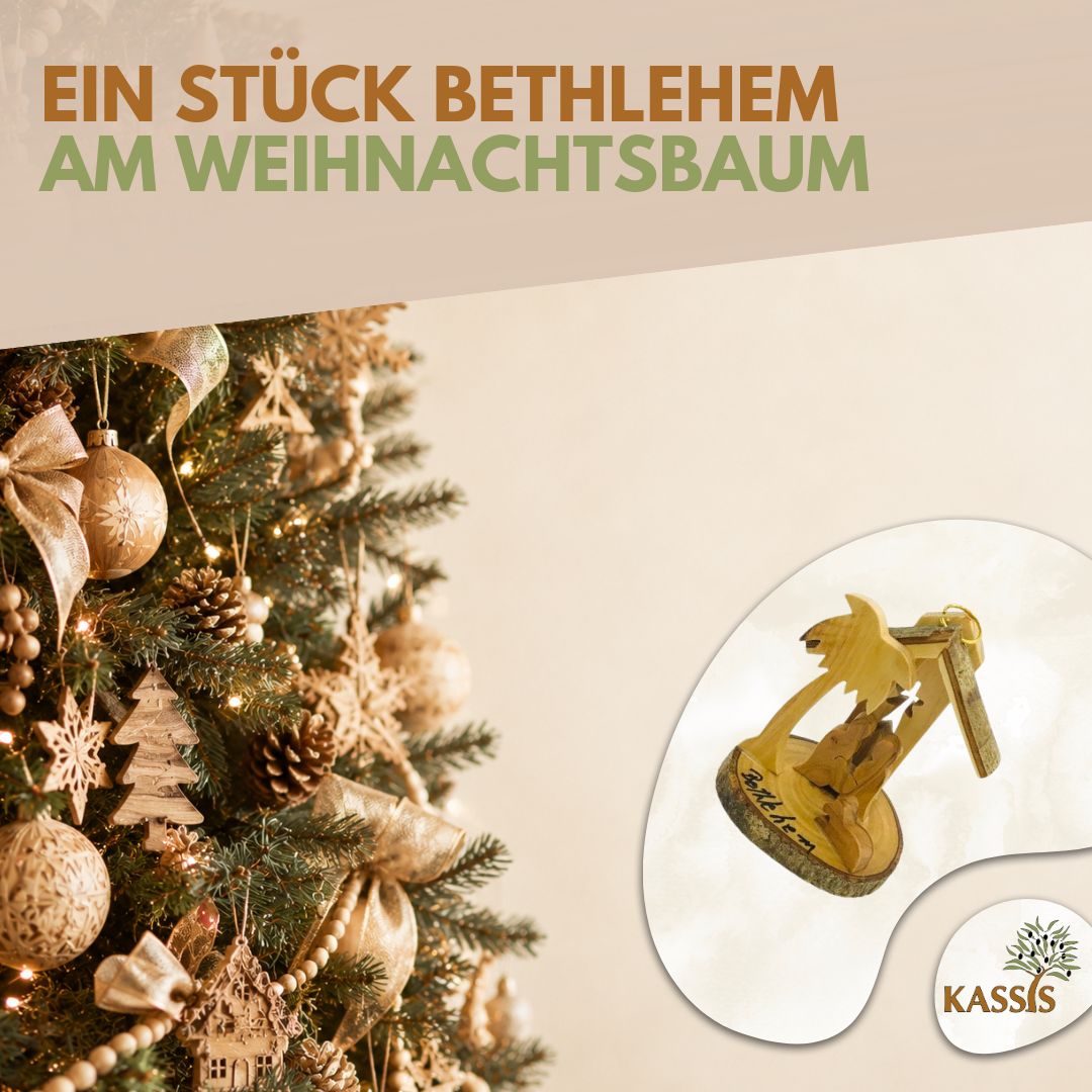 Olive Wood Nativity Scene Puzzle, 6.5 cm (without bark) | Christmas Decor & Gift for Advent and Christmas