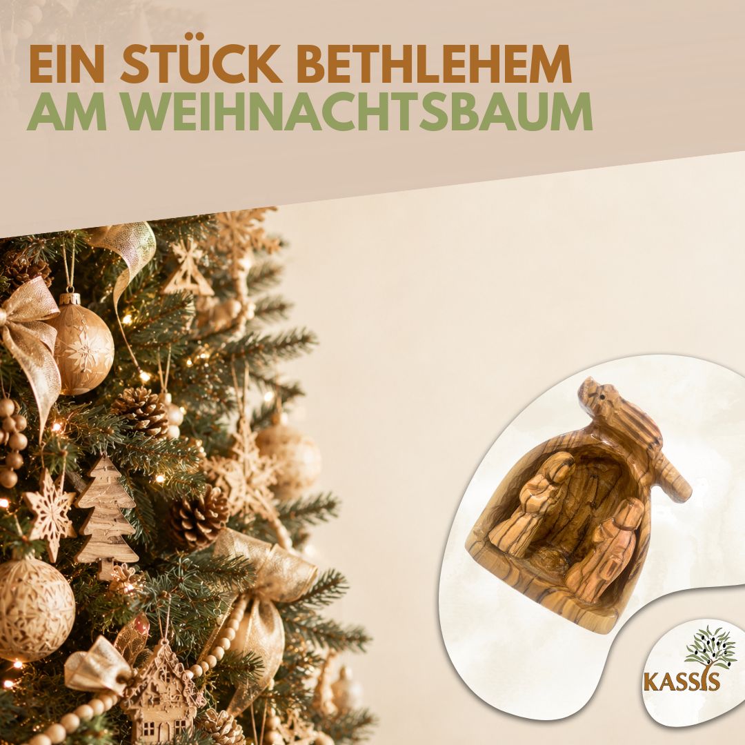 Olive Wood Nativity Scene Puzzle, 6.5 cm (without bark) | Christmas Decor & Gift for Advent and Christmas