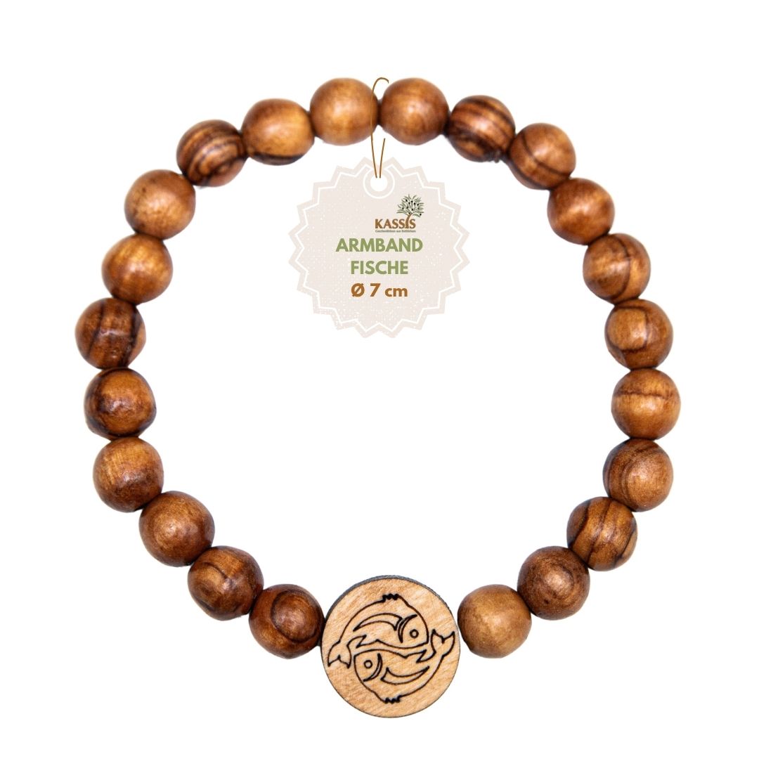Olive Wood Bracelet with Zodiac Sign Charm | Personalized Beaded Bracelet for Women & Men, Birthday Gift