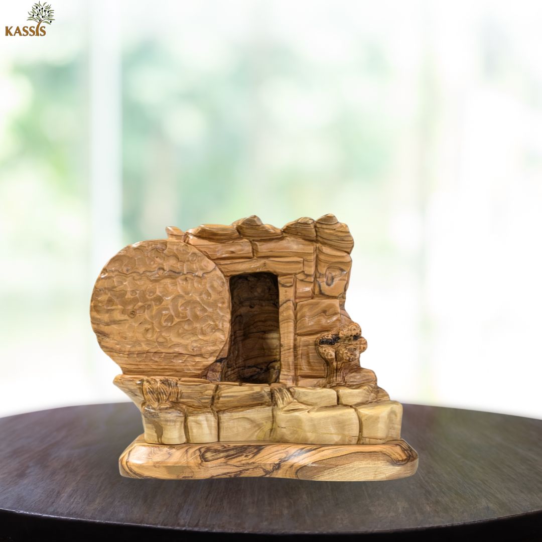 The Empty Tomb – Resurrection of Jesus Christ – Handcrafted Olive Wood Sculpture from Bethlehem