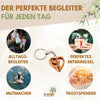 Keychain Guardian Angel in Heart Made of Olive Wood
