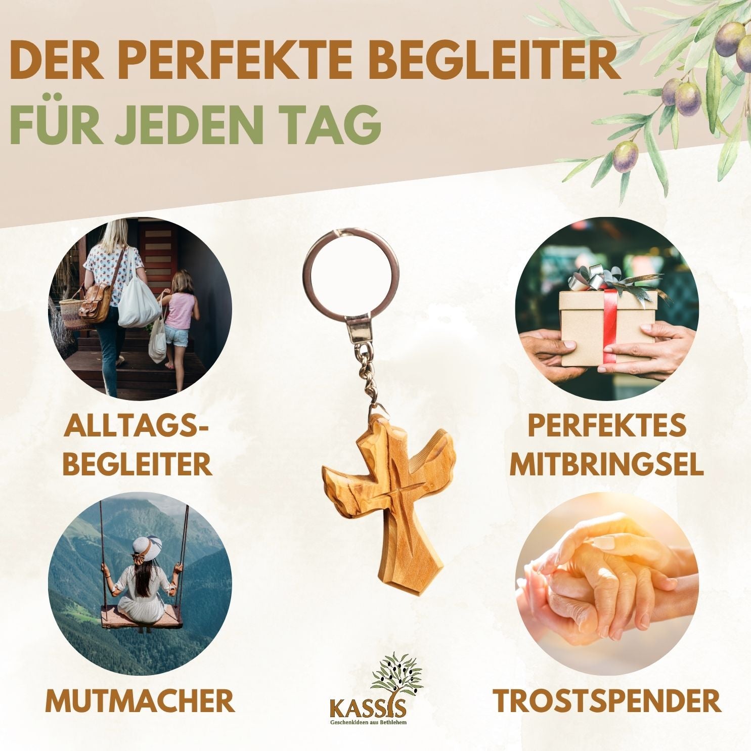 Keychain Cross in Angel Shape | Guardian Angel Good Luck Charms as Gifts for Baptisms, First Communions, and Birthdays