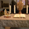 Handgeschnitzte Szene „Jesus rettet Petrus“ – Exklusive Olivenholzskulptur aus Bethlehem (23 cm)
