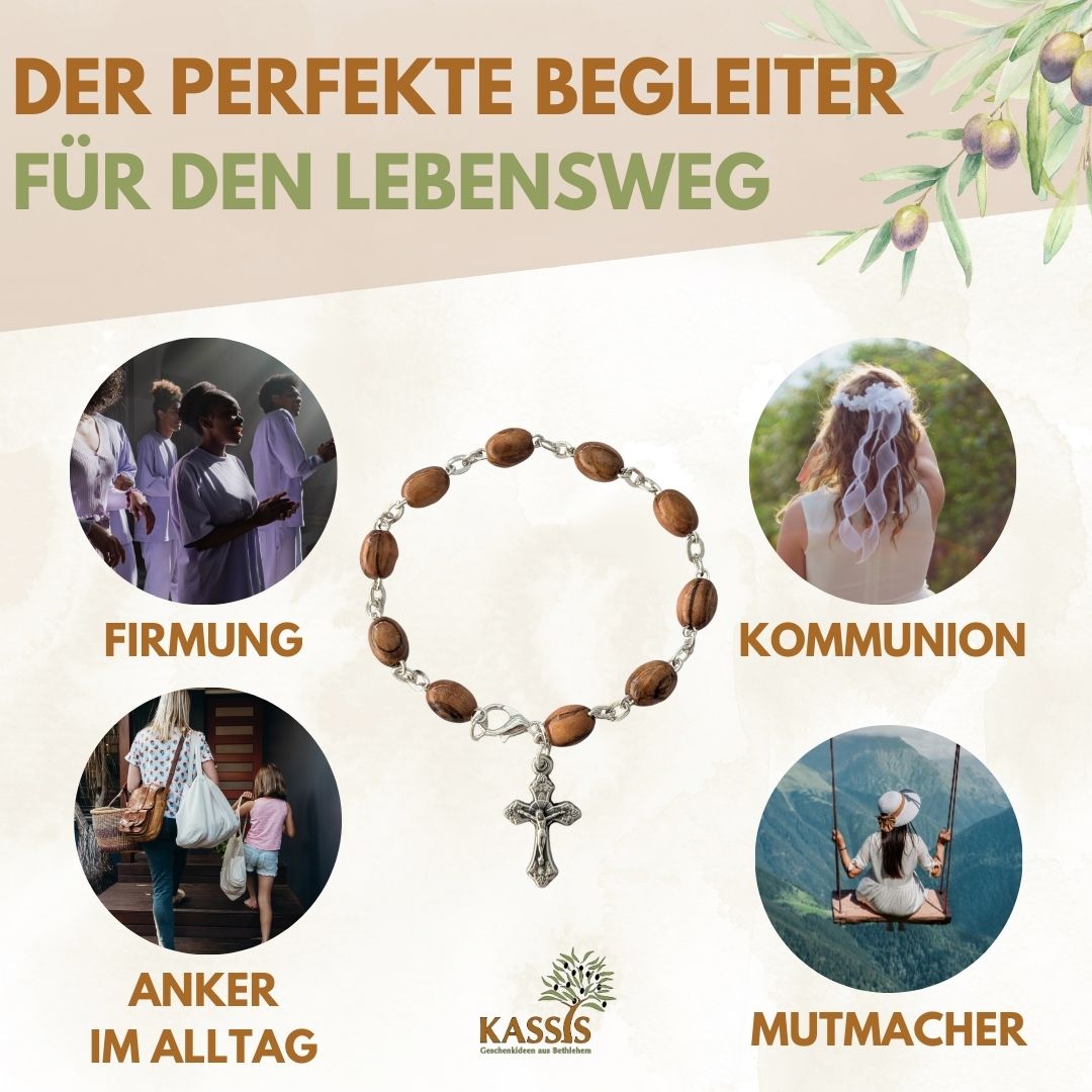 Bracelet Olive Wood with Cross
