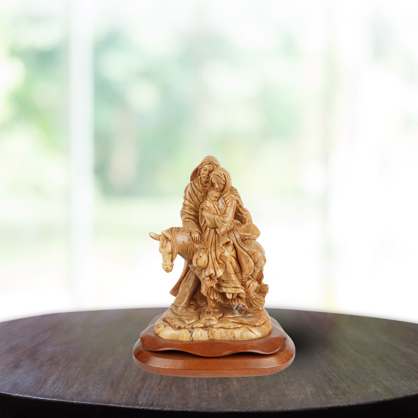 Flight into Egypt – Hand-Carved Olive Wood Sculpture from Bethlehem (30 cm)