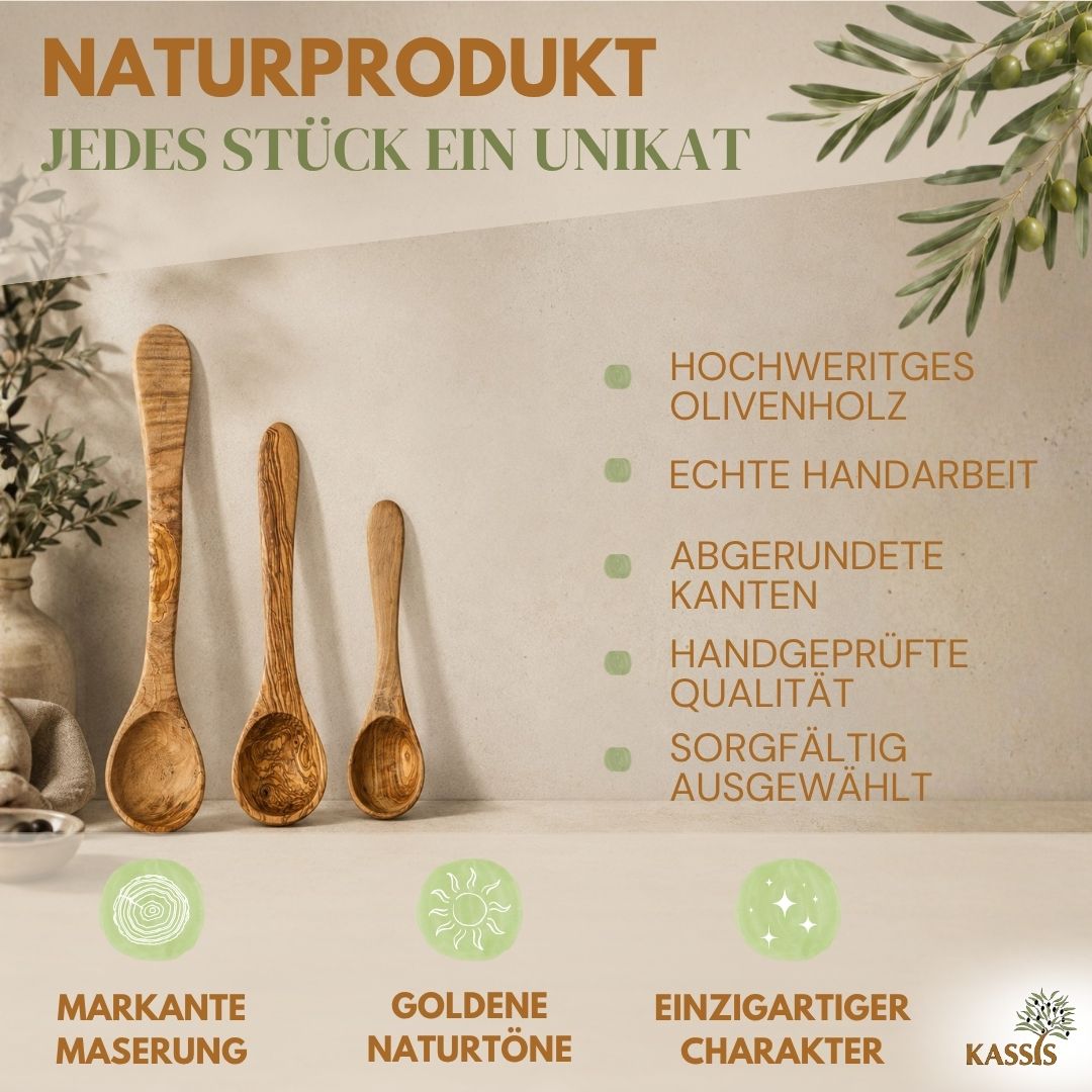 Schöpfkelle aus Olivenholz | Suppenkelle & Servierkelle