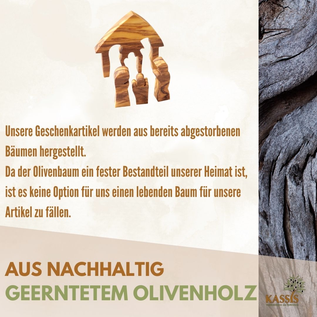 Olive Wood Nativity Scene Puzzle, 6.5 cm (without bark) | Christmas Decor & Gift for Advent and Christmas
