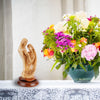 Heilige Familie mit Jesuskind – Handgeschnitzte Olivenholzskulptur aus Bethlehem (28 cm)