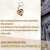 Keychain Cross in Heart Made of Olive Wood