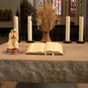 Heilige Familie mit dem Neugeborenen – Handgeschnitzte Olivenholzfigur aus Bethlehem (27 cm)