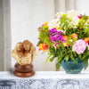 Heilige Familie im Kreis der Liebe – Handgeschnitzte Olivenholzskulptur aus Bethlehem (21 cm)