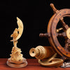 Zwei Delfine aus Olivenholz – Handgeschnitzte Skulptur aus Bethlehem (32 cm)