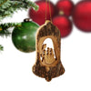 Weihnachtsdeko Baumschmuck Krippe in Glocke mit Rinde 3er Set
