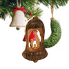 Weihnachtsdeko Baumschmuck Krippe in Glocke mit Rinde 3er Set
