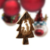 Weihnachtsdeko Baumschmuck Krippe im Tannenbaum mit Rinde 3er Set