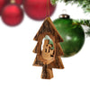 Weihnachtsdeko Baumschmuck Krippe im Tannenbaum mit Rinde 3er Set