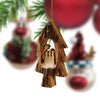 Weihnachtsdeko Baumschmuck Krippe im Tannenbaum mit Rinde 3er Set