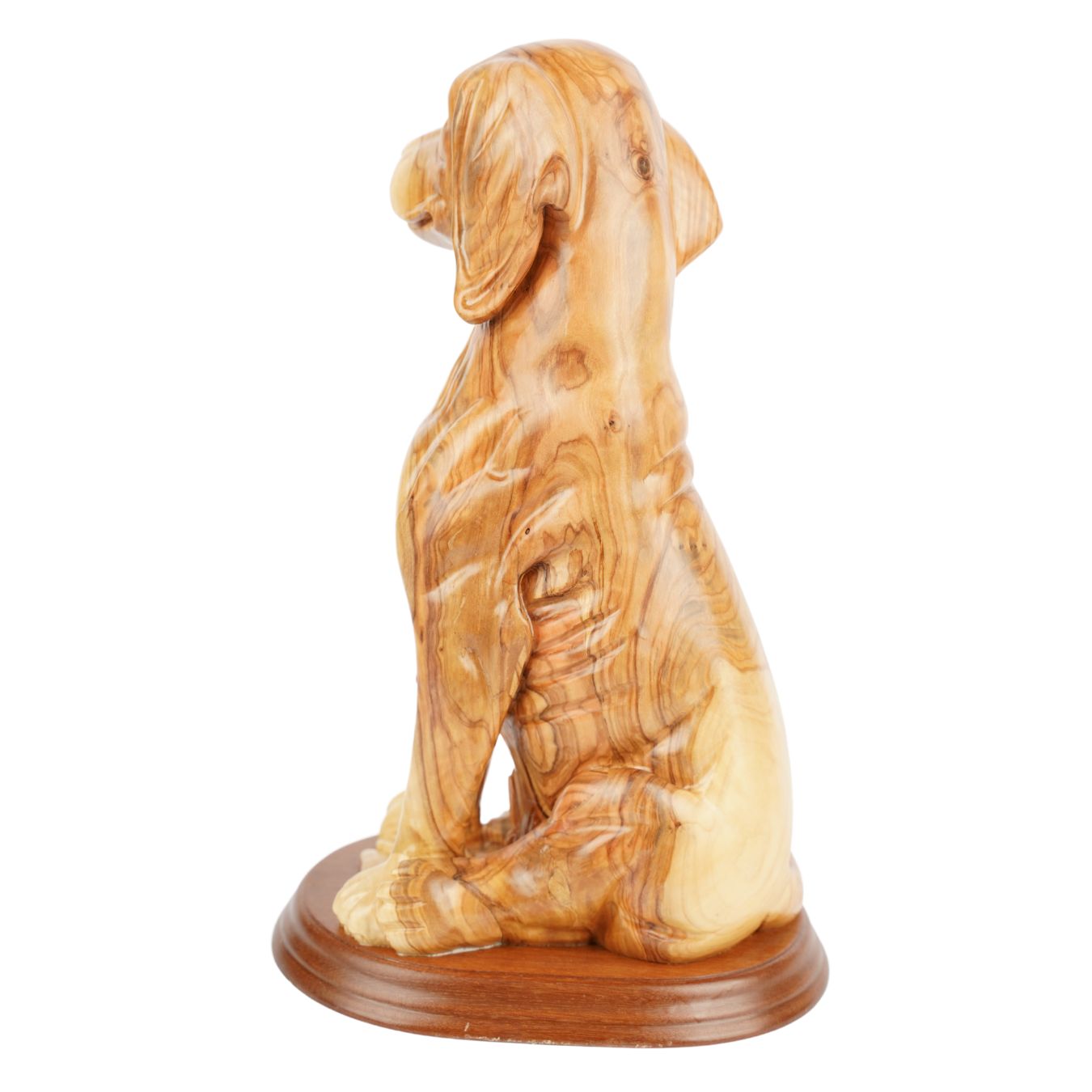 Hand-Carved Olive Wood Dog – Exclusive Wooden Sculpture from Bethlehem (32 cm)