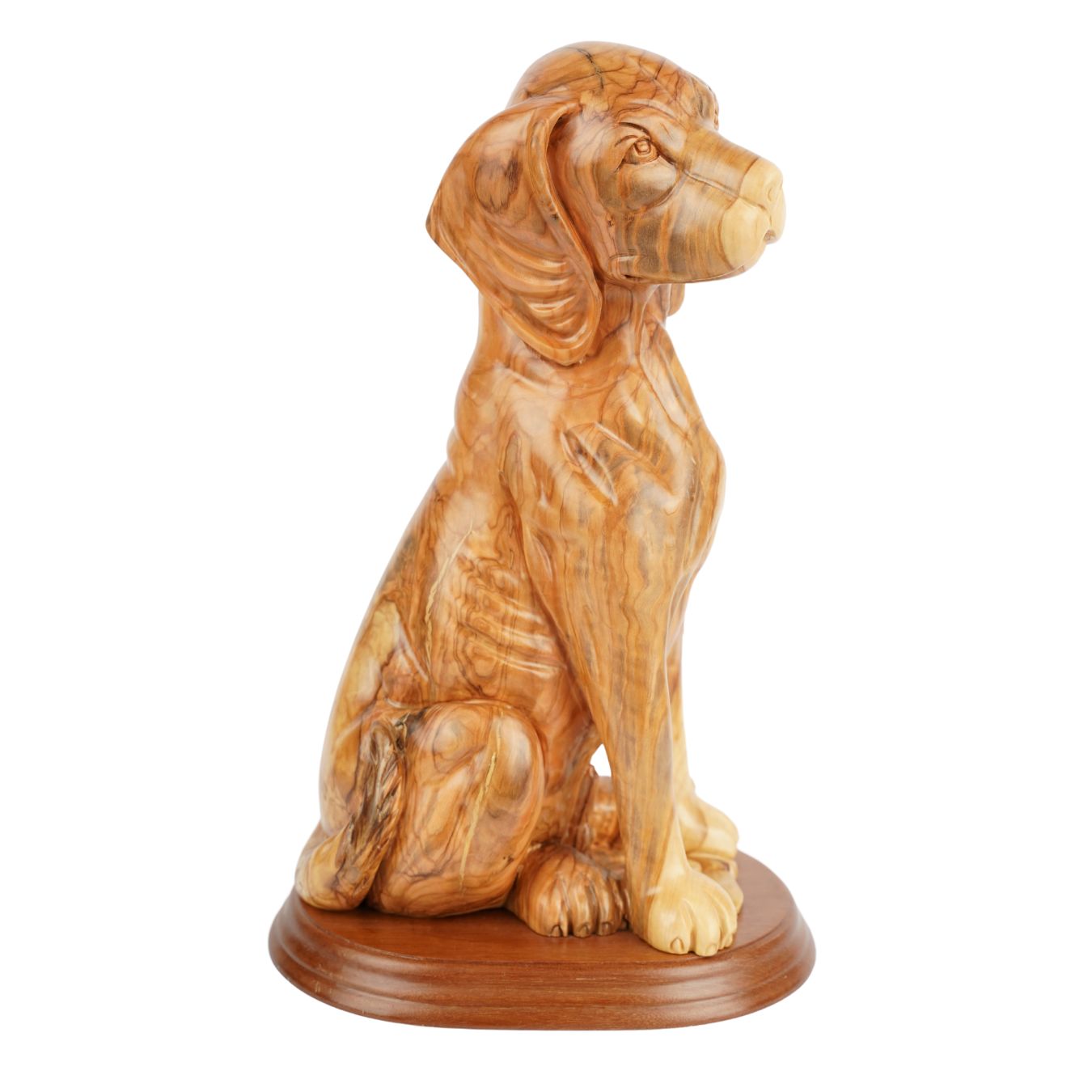 Hand-Carved Olive Wood Dog – Exclusive Wooden Sculpture from Bethlehem (32 cm)