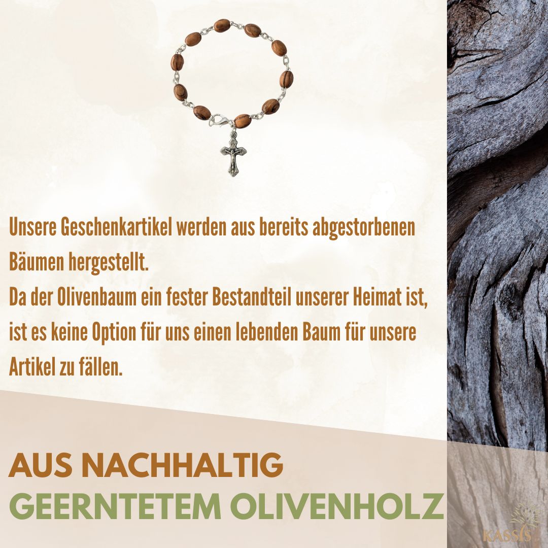 Bracelet Olive Wood with Cross