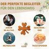 Kleeblatt als Glücksbringer aus Olivenholz
