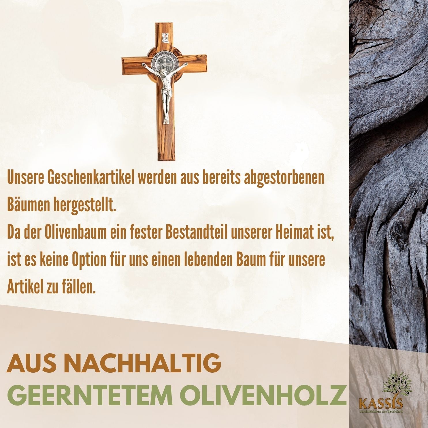 St. Benedict Cross Made of Olive Wood | Protective Cross as a Wall Cross & Gift for Baptism, First Communion, or Confirmation
