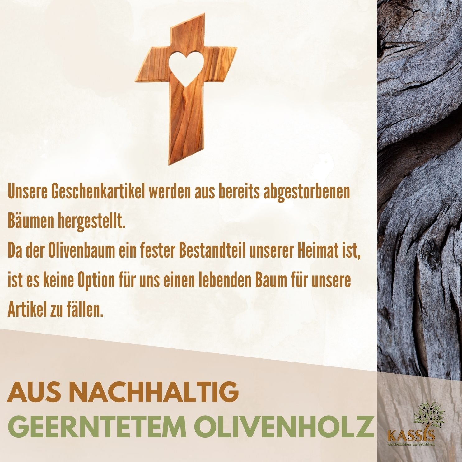 Olive Wood Cross with Heart (13 cm) | Wall Cross as a Gift for a Baptism, First Communion, or