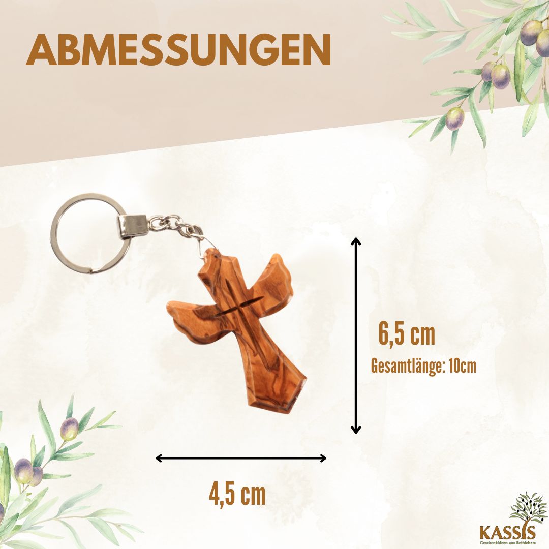 Keychain Cross in Angel Shape | Guardian Angel Good Luck Charms as Gifts for Baptisms, First Communions, and Birthdays