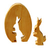Osterdeko Osterhase im Ei mit Rinde Tischdeko aus Olivenholz
