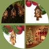 Weihnachtsdeko Baumschmuck Krippe im Tannenbaum mit Rinde 3er Set