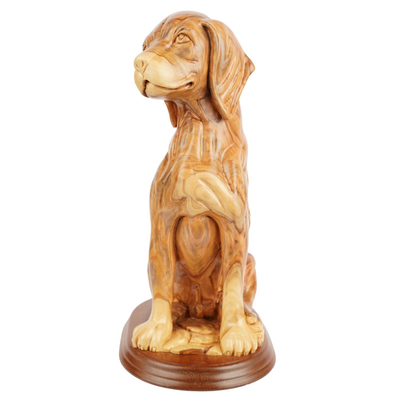 Hand-Carved Olive Wood Dog – Exclusive Wooden Sculpture from Bethlehem (32 cm)