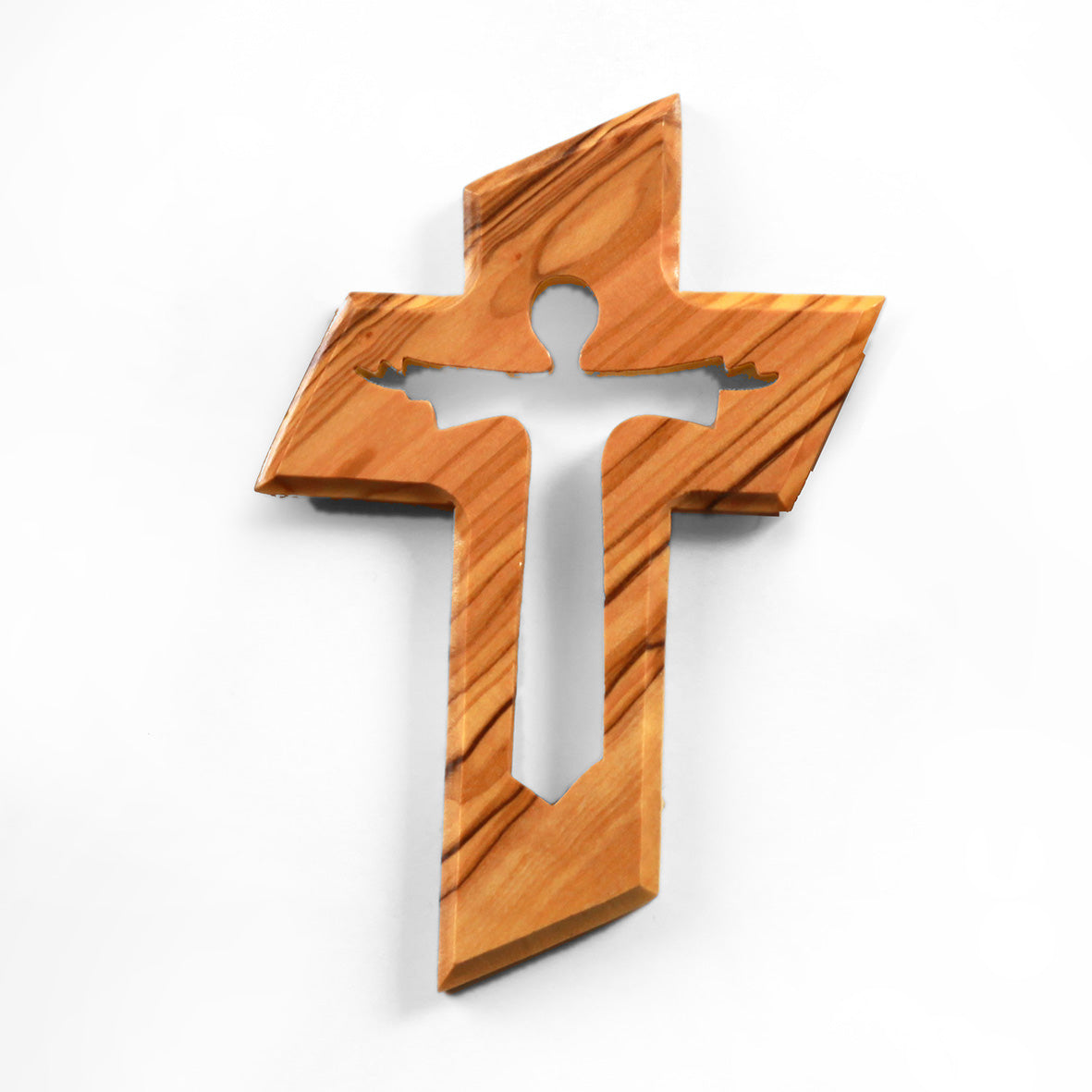 Olive Wood Cross with the Risen Jesus (13 cm) | Wall Cross as a Gift for Baptism, First Communion, and Confirmation