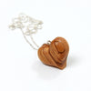 Olive Wood Heart with Silver Necklace