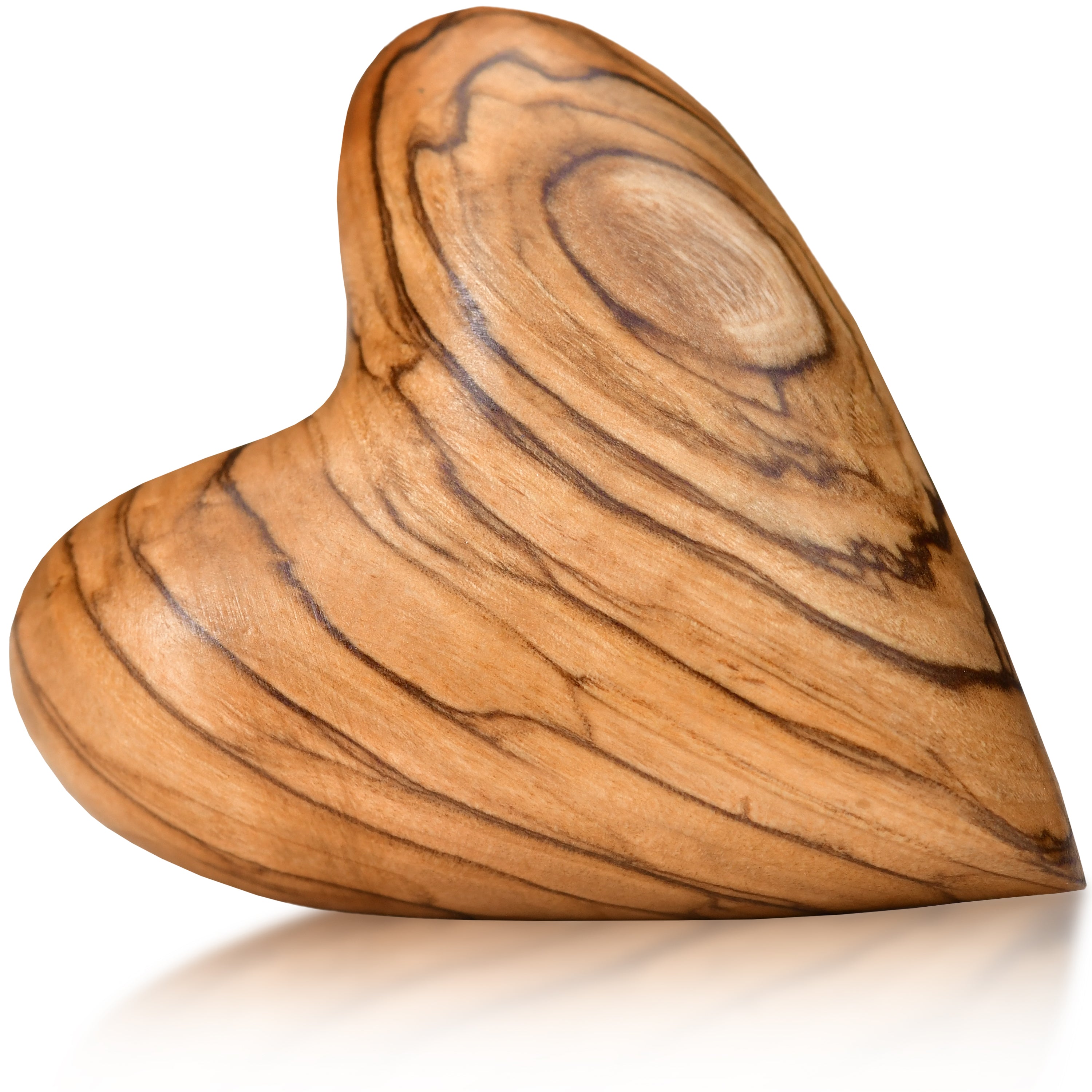 Olive Wood Heart-Shaped Palm Stone | Good Luck Charm Gift for Weddings, Valentine's Day, and Birthdays